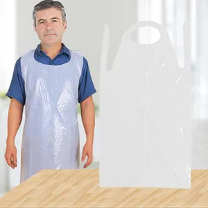 China factory low price blue/white HDPE plastic waterproof apron disposable
