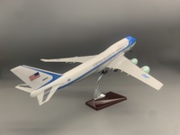 Maquette d'avion de passagers 747 Air Force One à double porte avec éclairage et roues, ornement d'aviation statique simulé