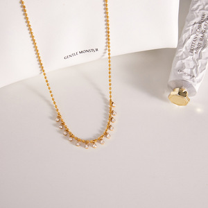 Stainless Steel White Zircon Pendant <b>Necklace</b> for Women Party Jewelry Geometric Design Claw Setting Multi-story No Yiwu Origin - Product Image 4