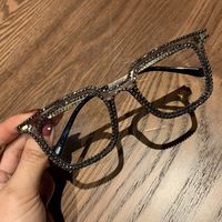 Rxy — lunettes de soleil avec strass pour femmes, verres de soleil, Vintage, verres transparents, en diamant, luxe, nouvelle mode