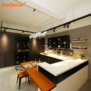 Stile di Design Moderno e minimalista Grigio Scuro di Colore Melamina Materiale <span class=keywords><strong>Economico</strong></span> di Legno Armadio Da Cucina - Product Image 2