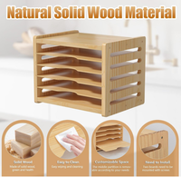 Organisateur de moules à pâtisserie en bois massif, support de rangement multi-emplacements pour armoire de cuisine, pour ustensiles de cuisson, plaques à biscuits, planches à découper, rangement domestique