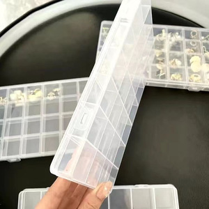 Jewelry Organizer <b>Box</b> 24 Compartment Plastic Storage With Lid For <b>Earrings</b> Rings Desktop Storage Transparent Container - Product Image 5