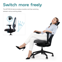 Fauteuil de bureau ergonomique pivotant à dossier haut en tissu ATWOKA Orange certifié EPD durable