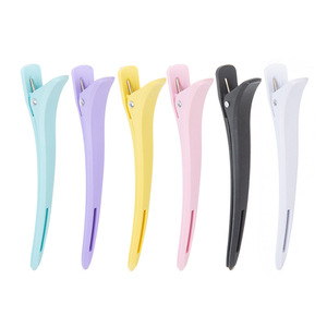 Pinzas para el Cabello Sin Costuras de 12 cm, de Plástico, para Uso Diario, para el Cuidado del Cabello, para Posicionar y Seccionar, en Azul, Amarillo, Rosa, Morado, Negro y Blanco - Product Image 1