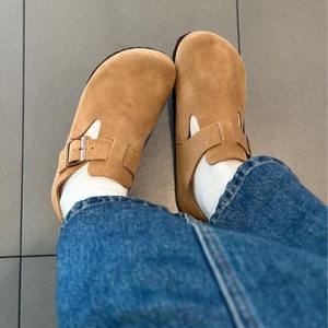 Birkenstocks, novedad de verano, Sandalias planas ortopédicas de ocio, zapatillas de corcho de gamuza suave con punta abierta, <span class=keywords><strong>plataforma</strong></span> antideslizante de doble hebilla - Product Image 6