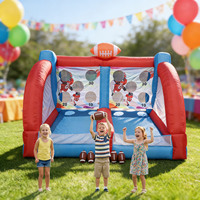 Jeu de Rugby Gonflable d'Extérieur : Cible de Lancer, Cage de Tir, Divertissement Interactif pour Adultes et Enfants, Jeu d'Intérieur
