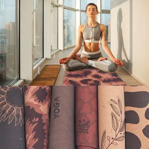 热销环保软木瑜伽垫天然橡胶防滑批发定制印花瑜伽垫