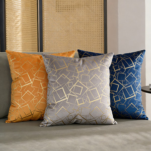 Housse de <span class=keywords><strong>coussin</strong></span> carrée en velours gaufré style nordique, géométrique, de luxe léger, en velours hollandais haut de gamme pour salon - Product Image 1