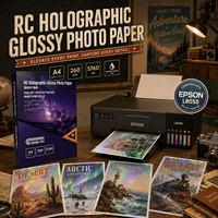 Papier photo holographique RC en gros, feuilles de format personnalisé, finition brillante, impression photo créative, papier photo holographique RC jet d'encre