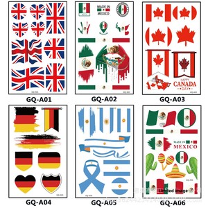 Pegatinas de Tatuajes Temporales con Transferencia de Agua, Diseño de Formas Geométricas para <span class=keywords><strong>Cara</strong></span>/Cuerpo Completo, Ideales para Competiciones Deportivas - Product Image 3
