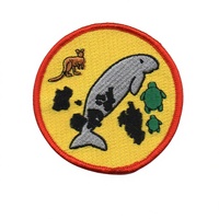 Patch brodé thermocollant sur le thème de la pollution de l'océan