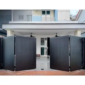 Simple Modern Metal Main Front Gates Design House Outdoor Driveway Automatic Aluminum Sliding Fold Gate For Sale