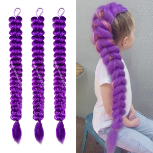 Shinein 38 pollici trucco lungo Kpop demone cacciatori <span class=keywords><strong>trecce</strong></span> sirena viola fibra sintetica Twist capelli treccia - Product Image 1