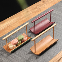 Vintage retro Chinese stijl rechthoekige luxe thee- en snack schaal, fruit- en dessertbord, creatieve huishoudelijke opbergmand