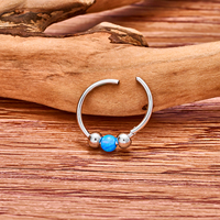 Anneau de nez punk en titane G23 18G, clicker, pour hélix, labret, tragus, boucles d'oreilles, bijoux de corps à perle captive