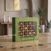 Boîte cadeau personnalisée à tiroir coulissant avec fenêtre, impression dorée à chaud, pour le Ramadan et l'Aïd Moubarak, idéale pour les friandises