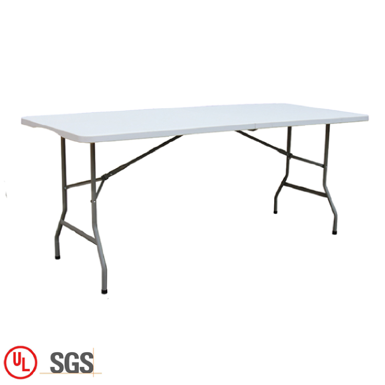 Современный многофункциональный пластиковый белый складной стол для улицы, Прямоугольный Обеденный Стол для отеля, 6 футов, складной стол