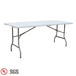 Table pliante blanche polyvalente moderne en plastique pour l'extérieur table rectangulaire de mariage et d'hôtel table pliante de 6 pieds pour événements