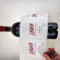 Autocollant d'étiquette avec logo personnalisé Fabricants d'étiquettes de bouteilles de vin Personnalisez les types d'autocollants adhésifs pour boissons en papier cuir 7 jours SFX