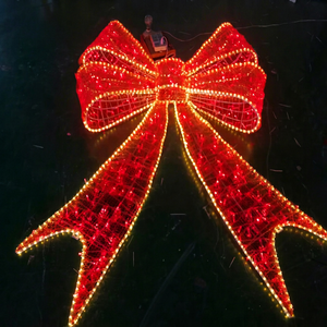 Grand motif lumineux LED 3D en forme de nœud, étanche IP65, en plastique, pour affichage traversant de centre commercial à Noël - Product Image 1