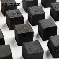 Charbon à chicha commercial en cubes de coque de noix de coco pure, fabriqué à la machine, faible teneur en cendres, longue durée, pour lounge