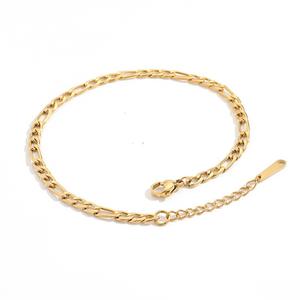 Bracelets de cheville en acier inoxydable plaqué or, 4MM, 14K, Figaro torsadé, serpent plat, chaîne à maillons, pour femmes et hommes, bijoux de <span class=keywords><strong>pied</strong></span> - Product Image 2