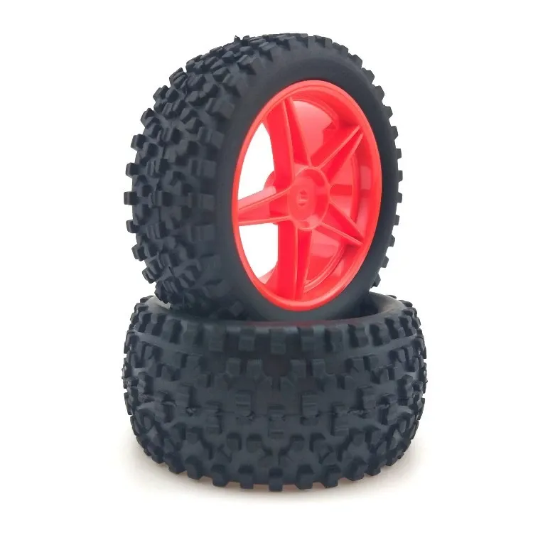 Lot de 4 pneus tout-terrain RC 1/10 en caoutchouc, moyeu en plastique, motif en Y, 7 trous, roues de SUV RC avec écrous M4 pour Hsp Lot de 4 pneus tout-terrain RC 1/10 en caoutchouc, moyeu en plastique, motif en Y, 7 trous, roues de SUV RC avec écrous M4 pour Hsp