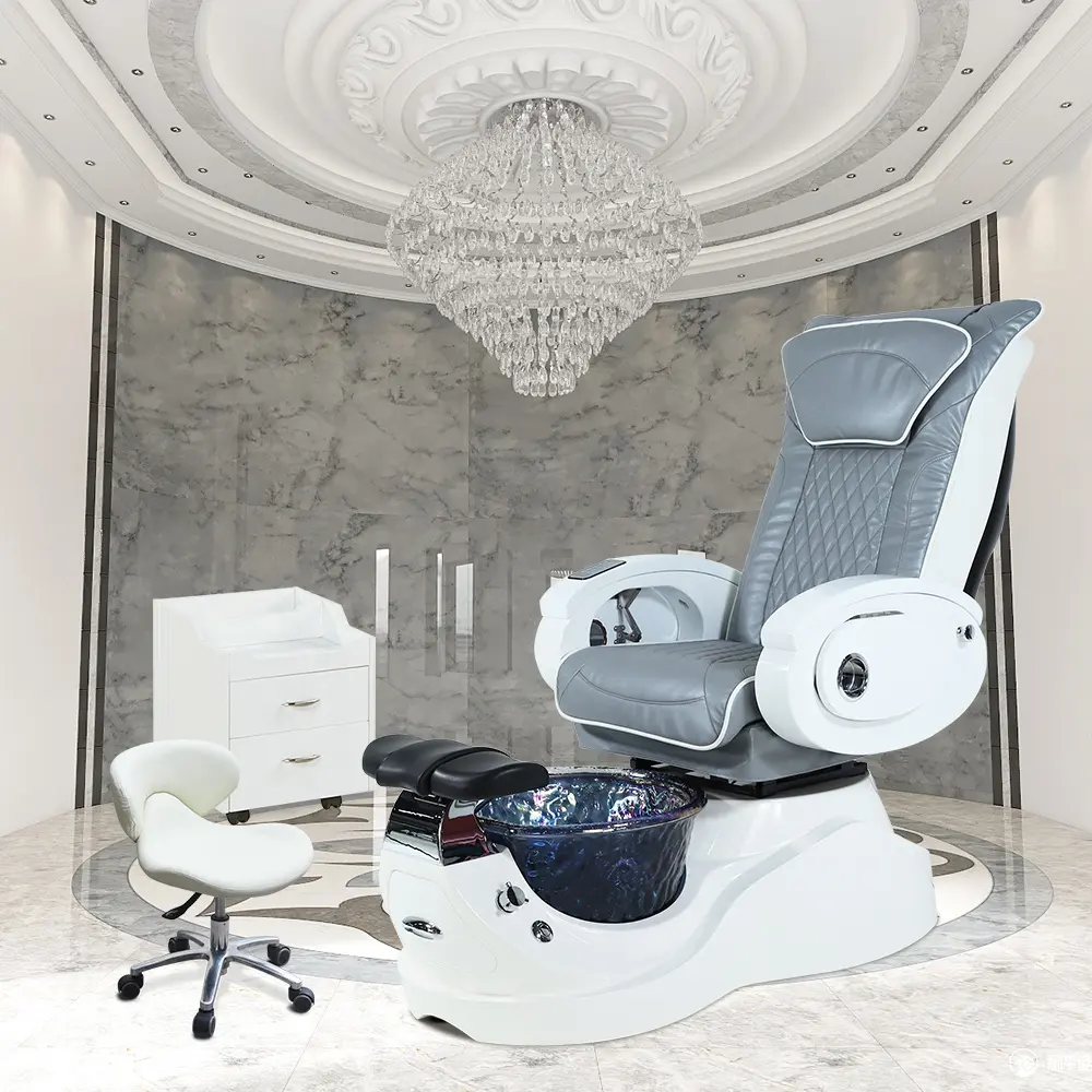 Kangmei Modern Luxury Beauty Nail Salon Furniture Pipeless Whirlpool Foot Spa Massage Manicure Pedicure Chair