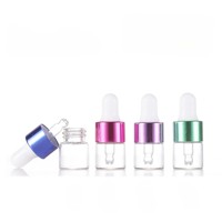 Grosir botol tetes kaca kecil Mini 1ml 2ml 3ml 5ml penguji botol kaca dapat digunakan kembali botol tabung kaca dengan penetes aluminium
