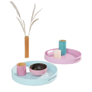 Sofisticada bandeja de servir de laca artesanal Minh Giang para eventos exclusivos, catering y centros de mesa decorativos para el hogar. - Product Image 1