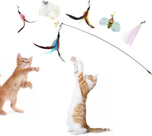 Jouet pour chat rétractable à ventouse avec mouvement et plumes pour le jeu autonome - Product Image 5