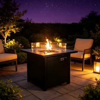 Table de foyer au gaz sans fumée en acier inoxydable sur mesure pour l'utilisation en extérieur dans les jardins et les patios, respectueuse de l'environnement