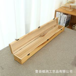 Caja de almacenamiento de madera, caja rectangular de madera maciza para joyería con cierre de metal para almacenamiento de caligrafía y pintura - Product Image 4