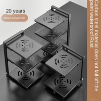 Étagère de rangement de cuisine multifonctionnelle autoportante en acier au carbone à 5 niveaux, non pliable, pour placard sous évier, moderne