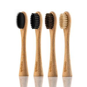 Têtes de rechange pour <span class=keywords><strong>brosse</strong></span> à <span class=keywords><strong>dents</strong></span> Carepik en bambou, compatibles avec des poils doux biodégradables, manche écologique, usage domestique - Product Image 1