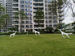 Affichage de jardin moderne statue de cerf grandeur nature décor de cour extérieur résine fibre de verre artisanat sculpture animale - Product Image 5