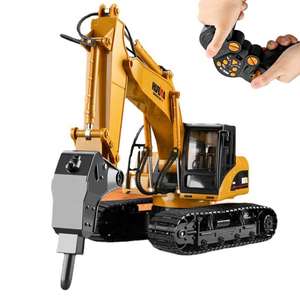 Huina 1560 1/14 ölçekli ses LED 16CH Diecast alaşım Metal <span class=keywords><strong>R</strong></span>/<span class=keywords><strong>C</strong></span> kamyon RC paletli araç 2.4G araba oyuncak radyo kontrol matkap ekskavatö<span class=keywords><strong>r</strong></span> - Product Image 1