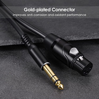 Câble audio XLR 6,35 mm mâle-mâle de haute qualité, cuivre sans oxygène, conception équilibrée, connecteurs plaqués or pour guitare et haut-parleur