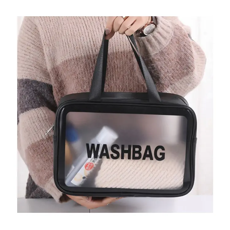 Travel PVC Cosmetic Bags Women Transparent Clear Makeup Bag Travel Accessories Make Up Tote Handbags Case