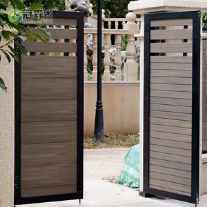 Multifunctional Modular Privacy Fence Kit Wood Grain Fencing Wpc Panels Fences For Wholesales