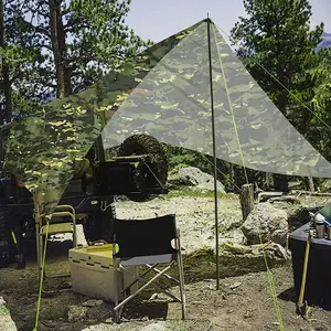 Woqi Rain Ponchos Jackets Reusable Rain Coats Outdoor Emergency Tent Shelter Multi-purpose Ripstop Camo Survival Poncho
