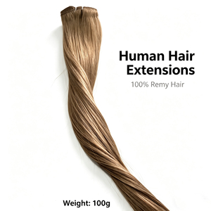 # Extensiones de cabello con clip de 7 puntas, cabello humano virgen, doble capa, transpirable # 7 clips para el cabello color marrón, invisibles y ligeros para mujer - Product Image 2