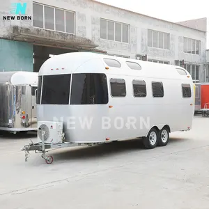 mobile beautiful RV Caravan traction travel camper trailer many people teardrop trailer camping
