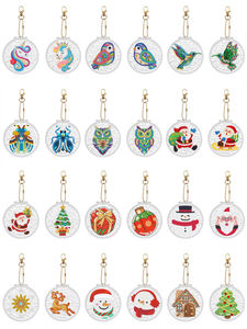 Kits de porte-clés de peinture diamant DIY, porte-clés colibris en diamant, décoration de sac, porte-clés de peinture diamant de Noël avec labyrinthe - Product Image 2