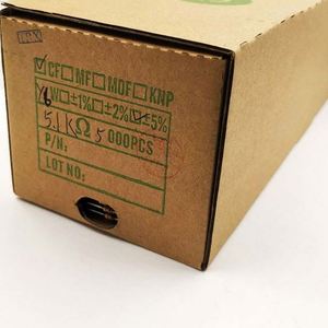 Whole -Sale CF1/6W-5.1Kohm5% T52 1/6W Resistors Carbon Film Resistors 5.1Kohm 5% 1/6W - Product Image 1