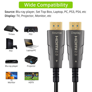 Fibra óptica 4K <span class=keywords><strong>2</strong></span>,0 de alta velocidad para <span class=keywords><strong>Cable</strong></span> HDMI chapado en oro 20 30 40 50 100 <span class=keywords><strong>metros</strong></span> gris para <span class=keywords><strong>Cable</strong></span> de <span class=keywords><strong>audio</strong></span> y vídeo HDMI - Product Image 3