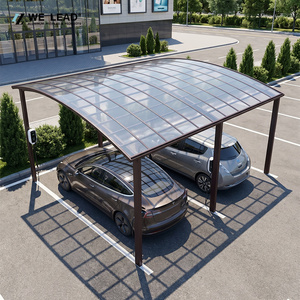 Abri double pour 2 voitures en alliage d'aluminium thermolaqué de haute qualité, résistant à la rouille, pour rangement extérieur de véhicules et ombrage de parking - Product Image 1