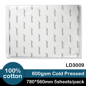 Papier aquarelle <span class=keywords><strong>Leyton</strong></span> 600 GSM ultra haute qualité pressé à froid 560x780mm LD3009 100% coton pour artistes professionnels - Product Image 3