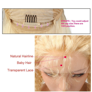 100% cabello humano 613 Color <span class=keywords><strong>Rubio</strong></span> color onda profunda crudo indio 13X4 13X6 transparente Hd encaje frontal Peluca de cabello humano - Product Image 4